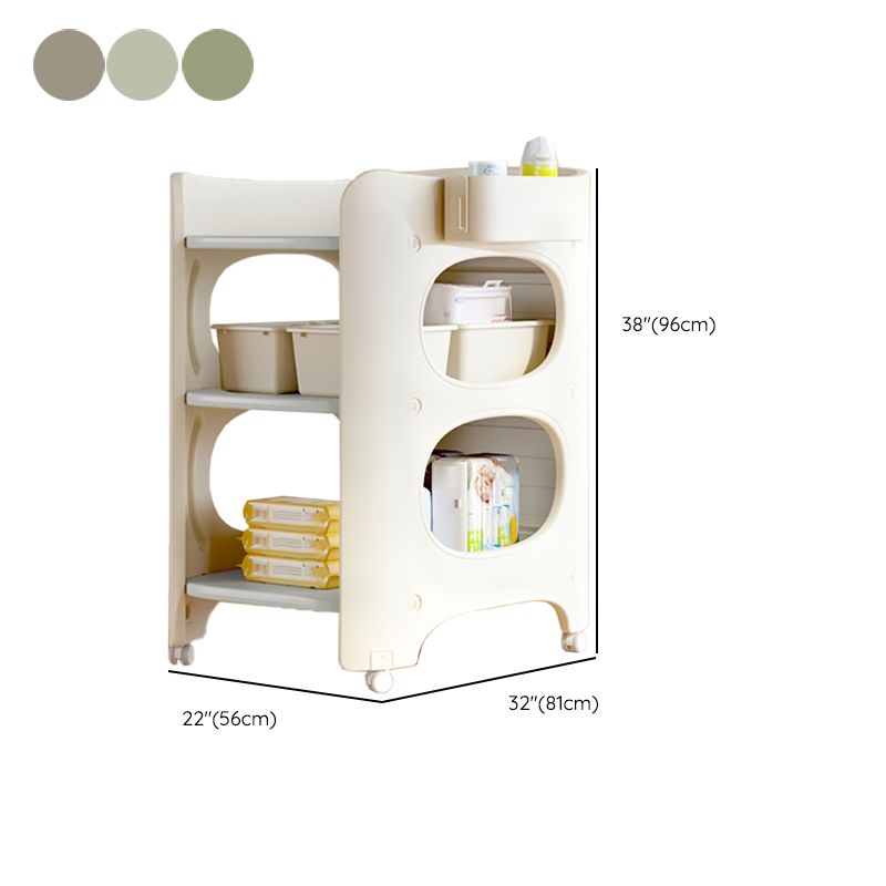 Modern Arch Top Baby Changing Table Shelf Changing Table With Safety Rails