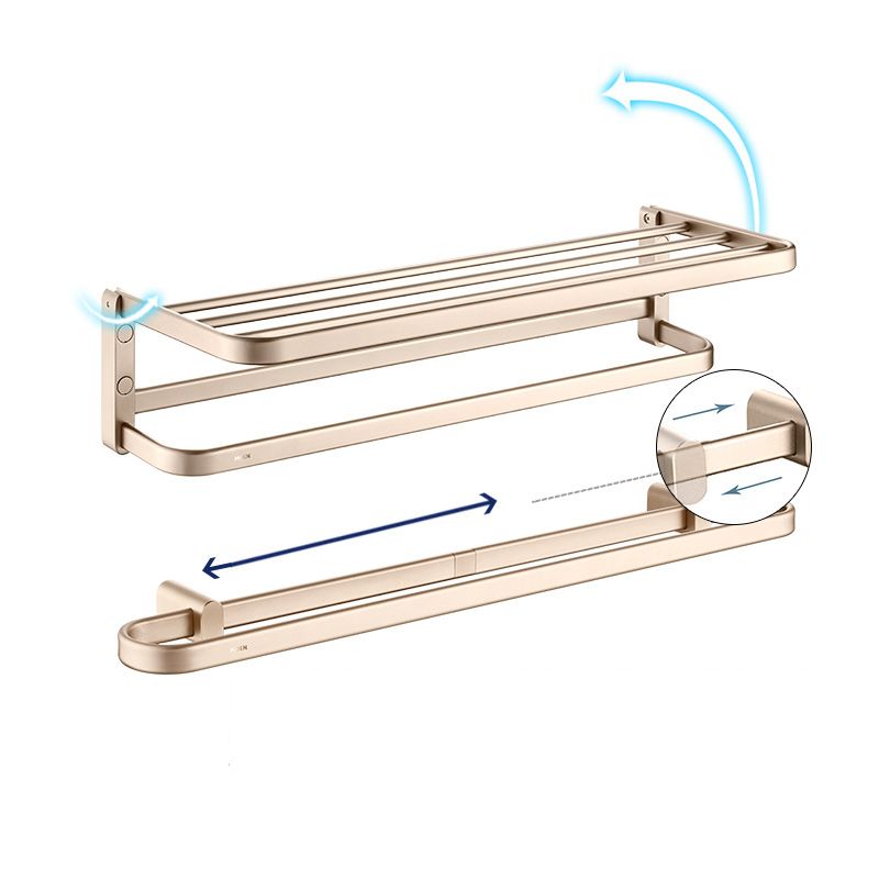 Golden Modern Bathroom Accessory Set Polished Brass Bath Shelf/Towel Bar/Robe Hooks