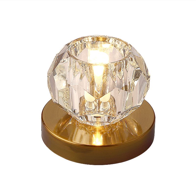 Modern Bud Shape LED Flush Mount Faceted Crystal Corridor Flushmount Ceiling Light