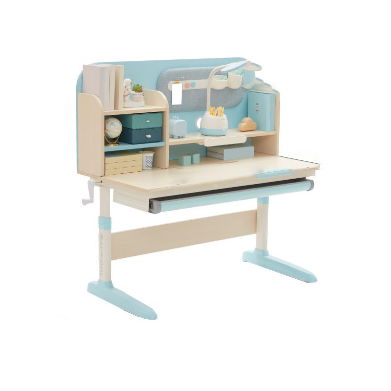 Wooden Children's Desk with Shelves and 1 Drawer Desk and Chair Set