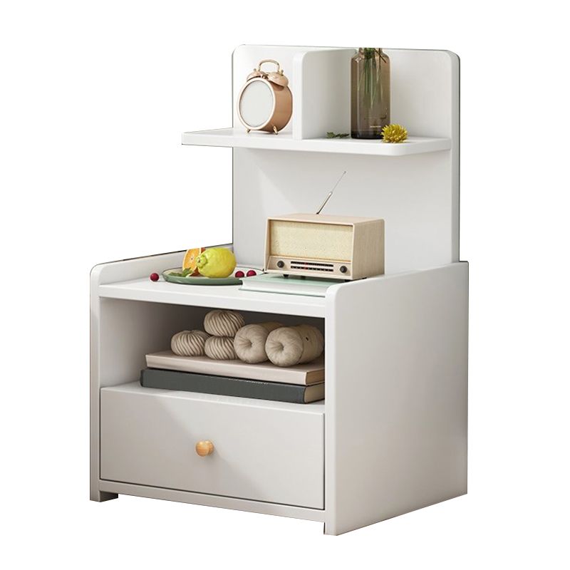 Open Storage Modern Night Table Drawer Storage Imitation Wood Nightstand