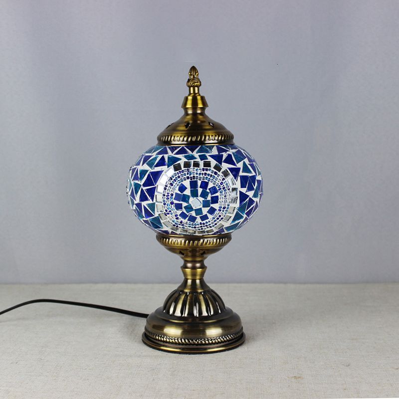 Southeast Asia Style Turkish Mosaic Desk Light Glass Lamp Shade Table Lamp Fixture