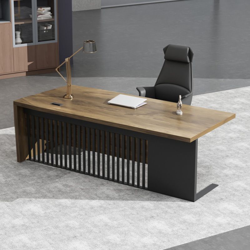 Solid Wood Industrial Rectangular Office Desk Home Executive Desk