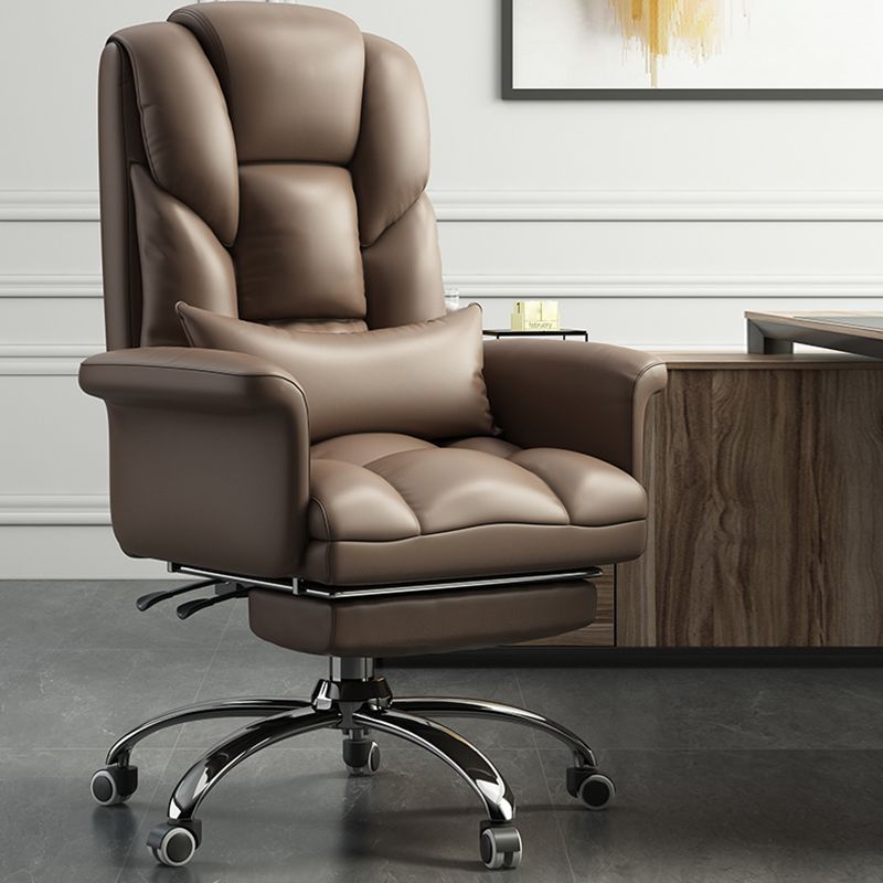 High Back Computer Desk Chair with Wheels Chrome Metal Frame Contemporary Task Chair