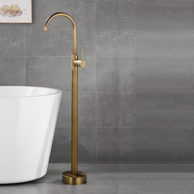 Contemporary Brass Freestanding Bathtub Faucet with 1-Handle Bathtub Faucet