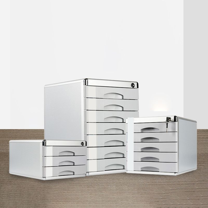 Modern Metal Lateral Cabinet Silver Drawers File Cabinet for Home or Office