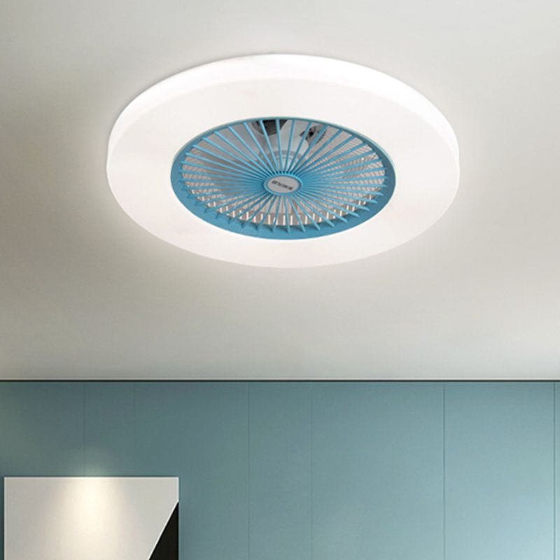 Macaron Round acrylique ventilateur de ventilateur LED LED SEMI FUSH FLUM MONT ÉCLAIR