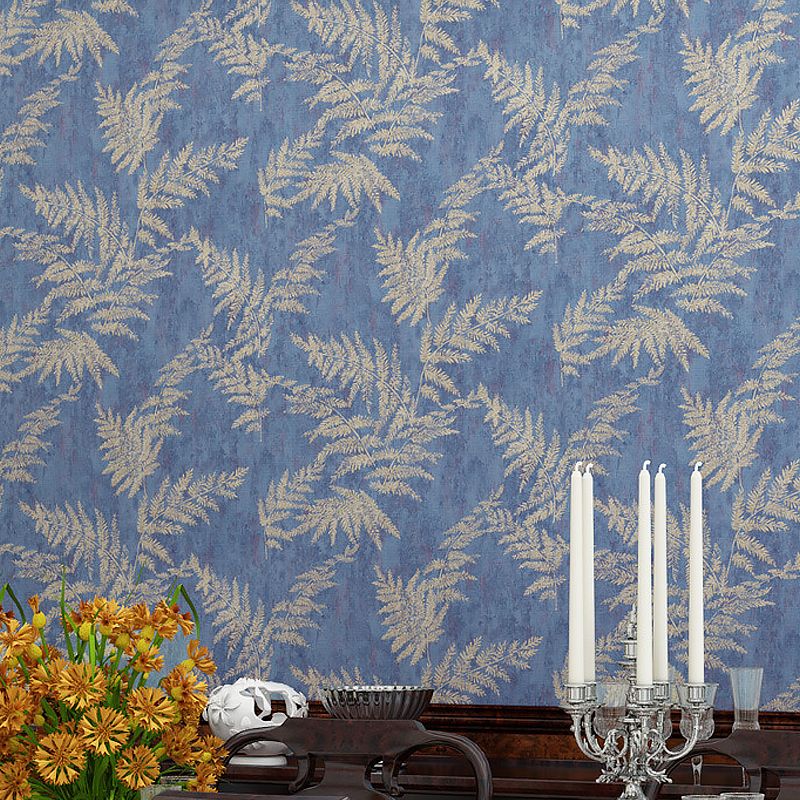 Unique Blue Leaves Wallpaper for Bedroom Non-Pasted 31-foot x 20.5-inch