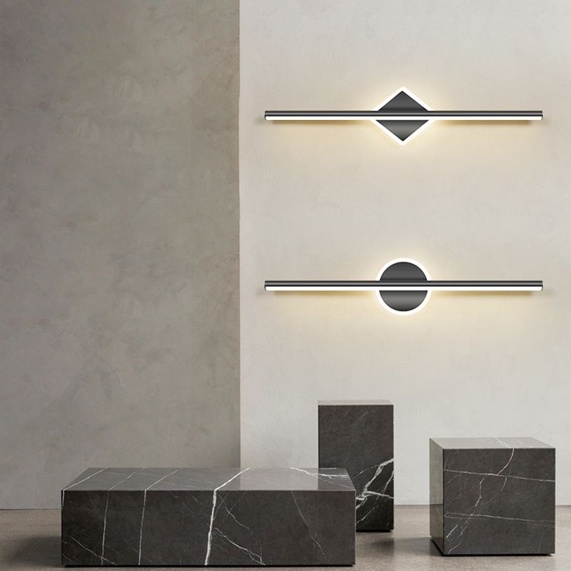 Luces Linear Lights Modern Metal 2 Light Lights Lights en acabado negro