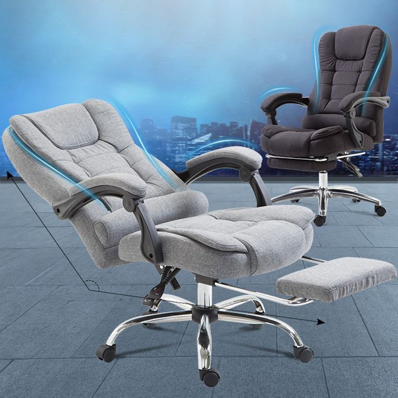 High Back Executive Office Chair with Chrome Metal Frame Contemporary Task Chair