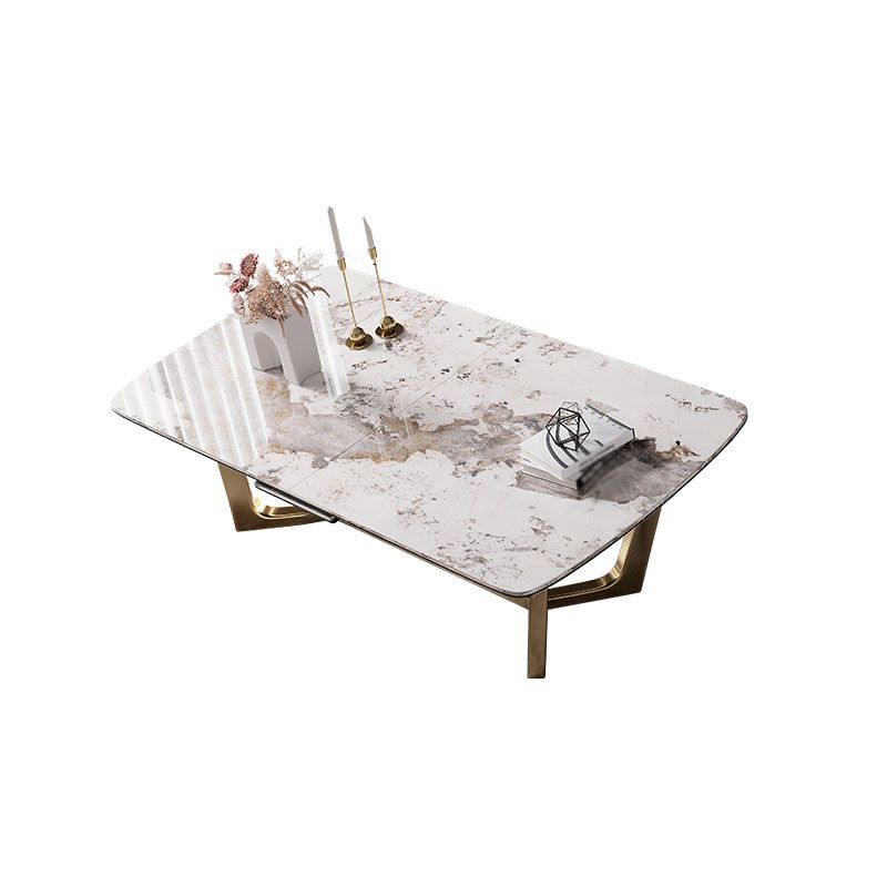 Glam 1/4/5/7 Pieces Dinette Set with White Sintered Stone Top Scalable Dining Table Set