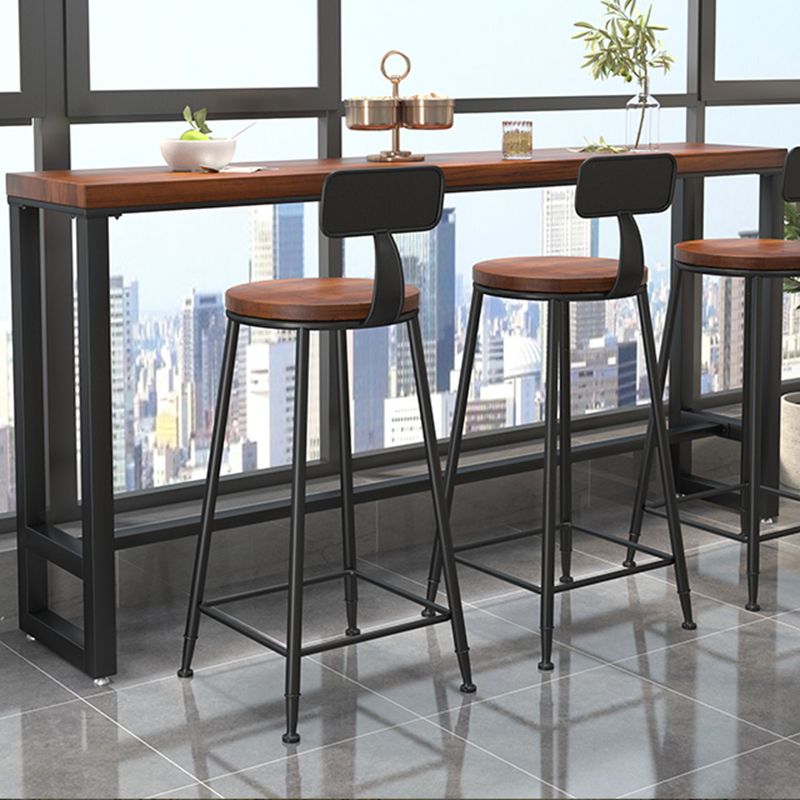 Contemporary Solid Wood Rectangle Bar Stool Table for Living Room