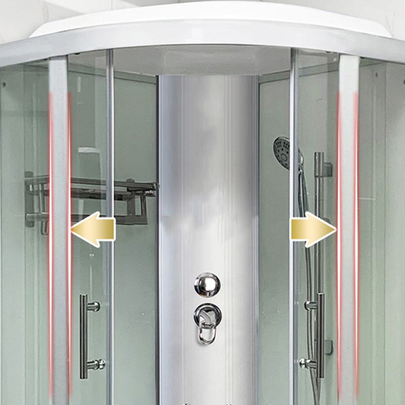 Round Tub & Shower Kit Double Sliding Tempered Glass Tub & Shower Kit