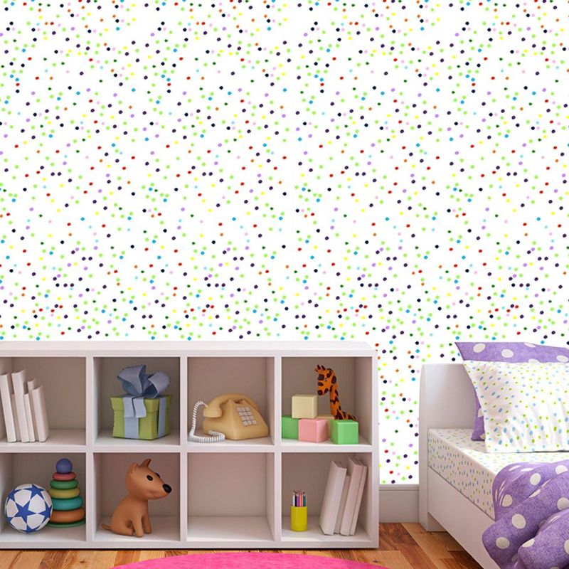 Kids Candy Spots Wallpaper Panels for Nursery 4' L x 20.5" W Self Sticking Wall Decor in Green