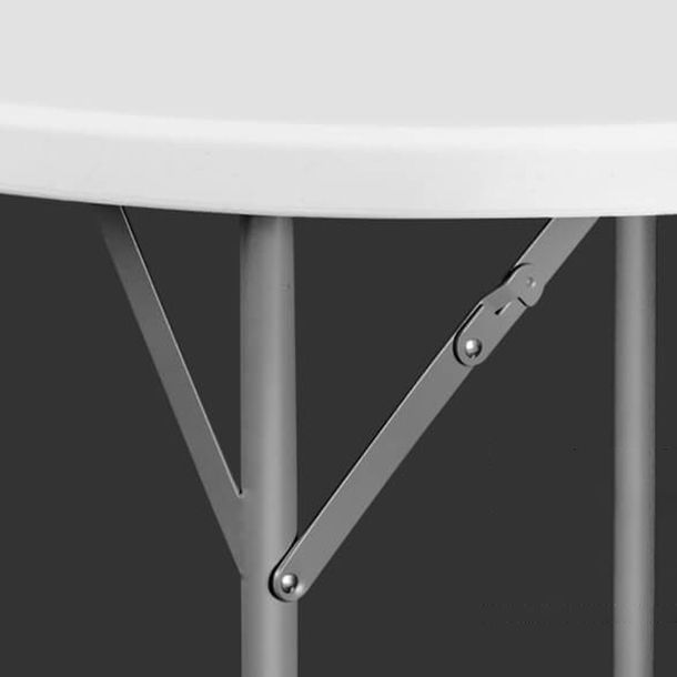 Modern Round Plastic Dining Table Foldable Steel Frame Material Table in White