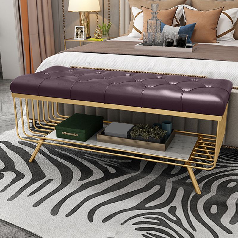 Glam 14" W Seating Bench Cushioned Solid Color Entryway and Bedroom Bench