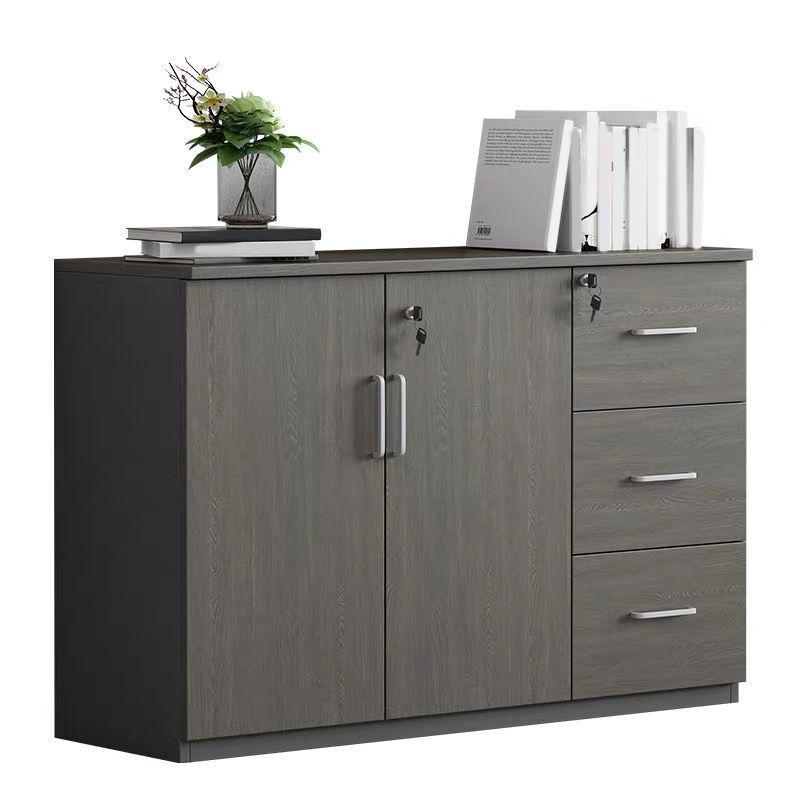 Contemporary File Cabinets Solid Wood Frame Key Lock Vertical File Cabinet