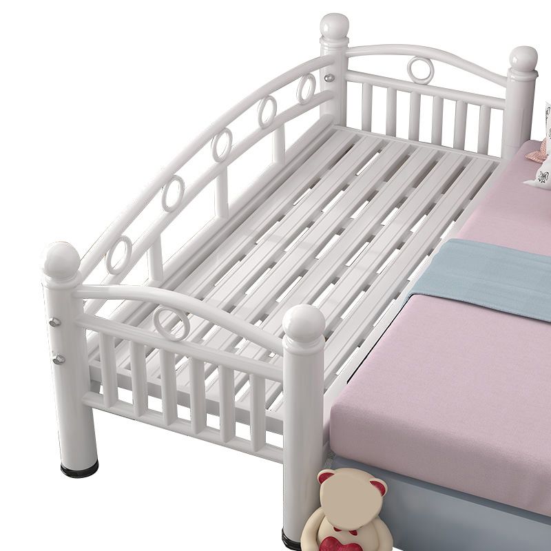 Contemporary Metal Standard Bed Open-Frame with Guardrail Kids Bed