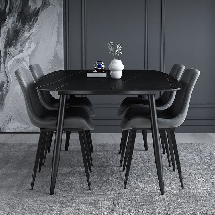 Industrial Style Dining Table 4 Legs Base Rectangle Table for Dining Room