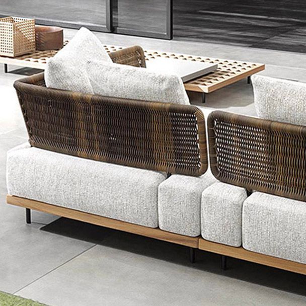 Wicker Outdoor Patio Sofa Modern 1 Piece Patio Sofa with Cushions