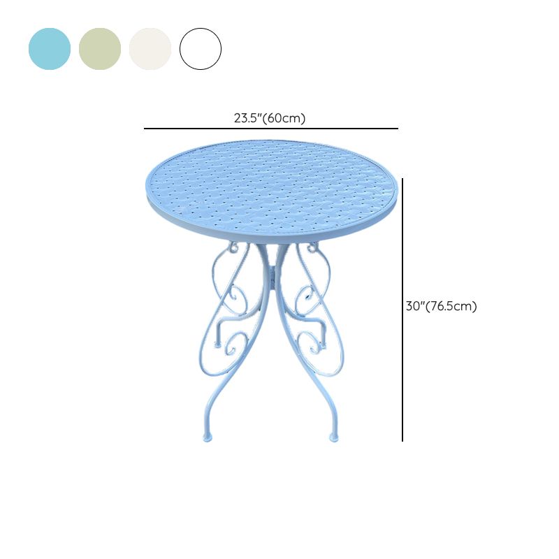 Contemporary Dining Table Round Outdoor Table with Tripod Base