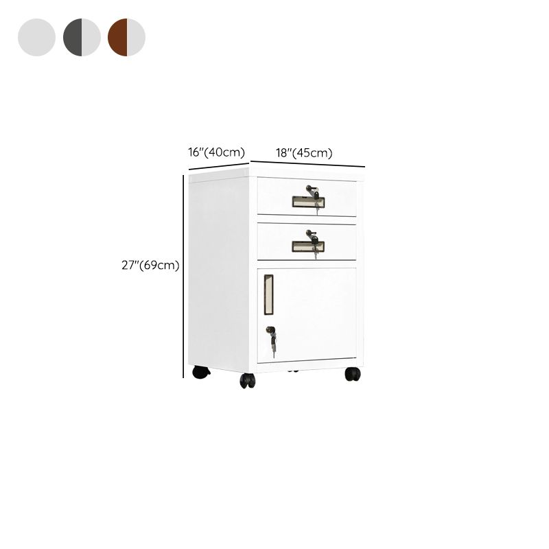 Contemporary File Cabinets Steel Frame Filing Cabinets with Key Lock for Office