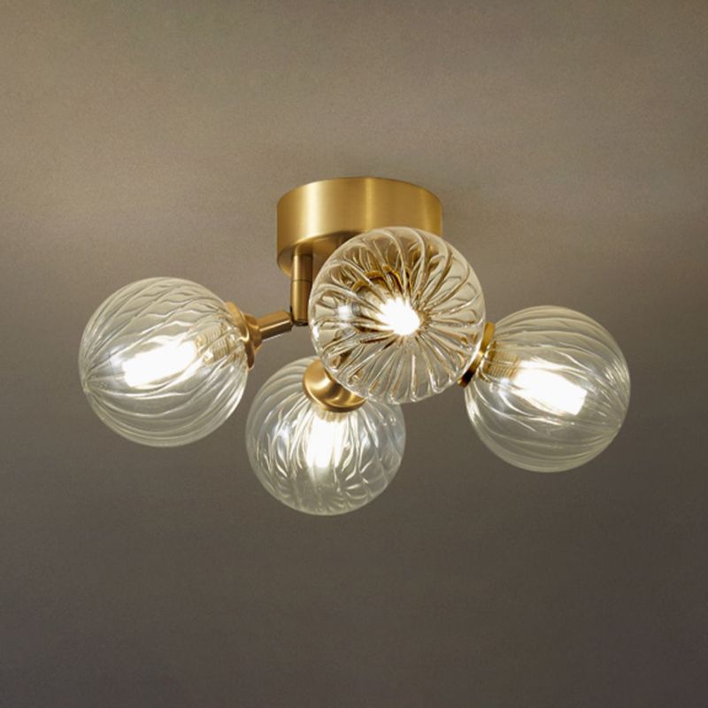 Modern Simple Golden Ceiling Lamp Ball Shape Ceiling Light for Living Room