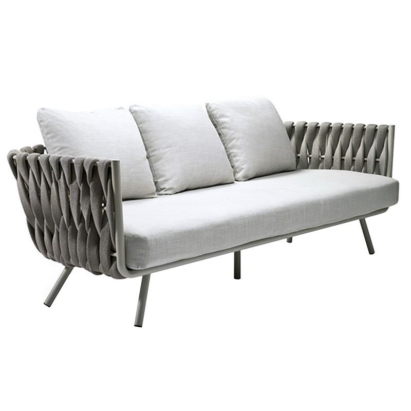 Modern Cushion Metal Frame Outdoor Sofa Water Resistant Patio Sofa