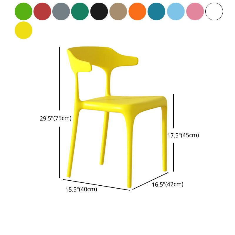 Contemporary Style Stackable Chairs Dining Armless Chairs with Plastic Legs