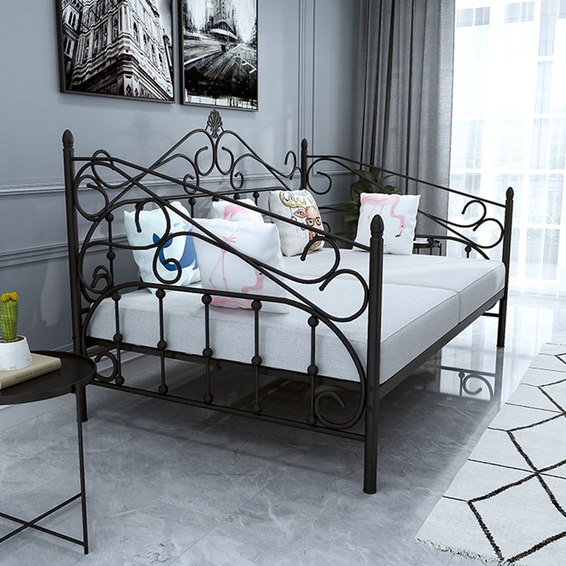 Modern Metal Toddler Bed Mattress Included Kids Bed with Guardrail