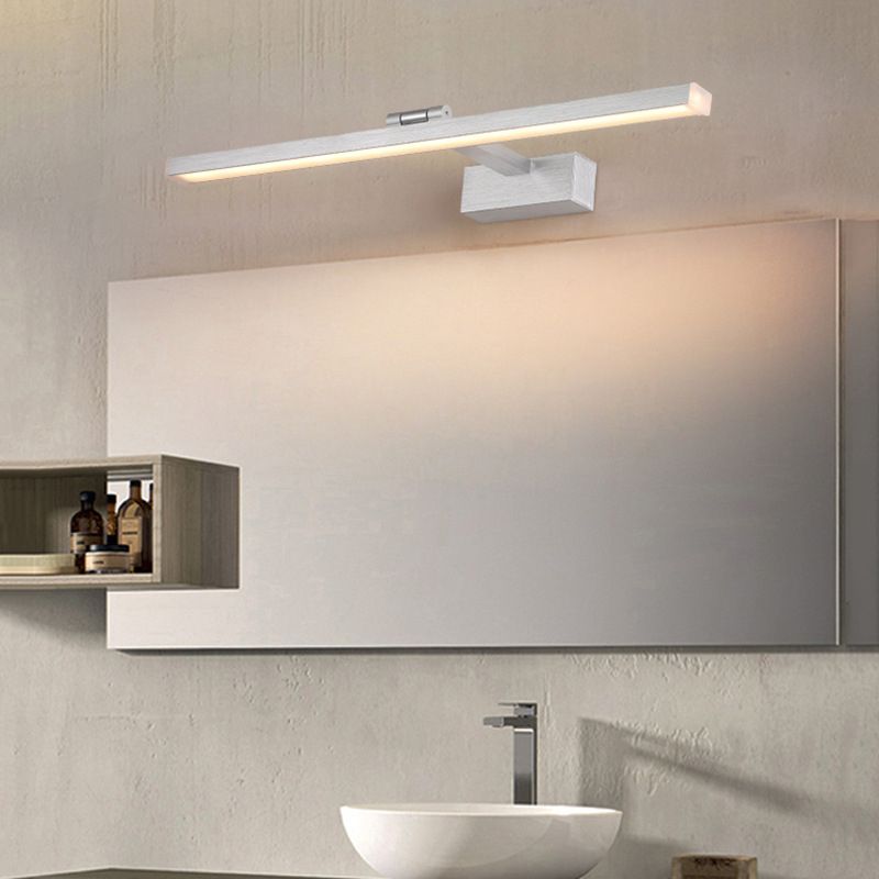 White Vanity Light Modern Minimalist Style Linear Wall Lamp for Bathroom