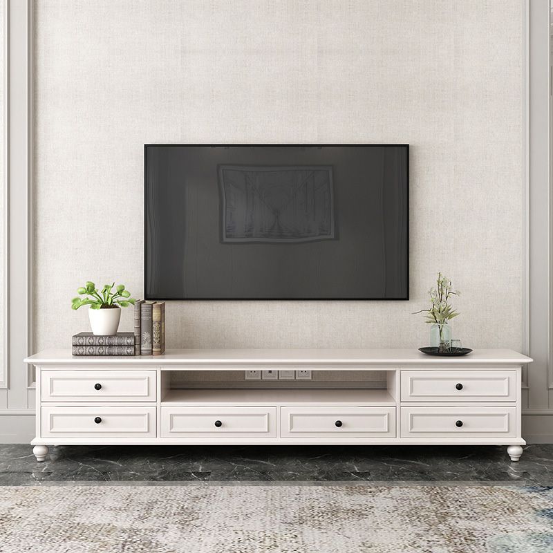 Modern TV Media Console Wooden TV Media Stand with 6 Drawers