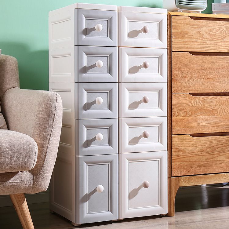 Scandinavian Vertical Plastic Baby Dresser with Drawers for Bedroom