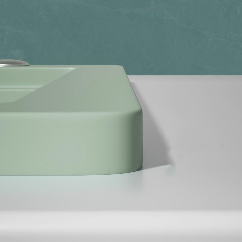 Rectangle Quartz Kitchen Sink in Peppermint Green Single Bowl Sink
