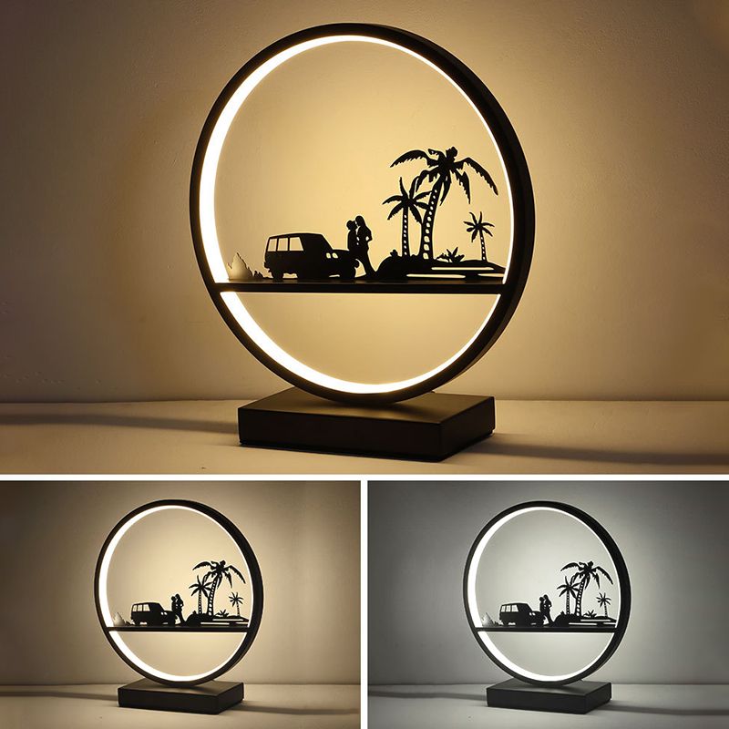 Modern LED Table Lamp 1-Light Strip Shape Desk Light with Silica Gel Shade for Bedroom