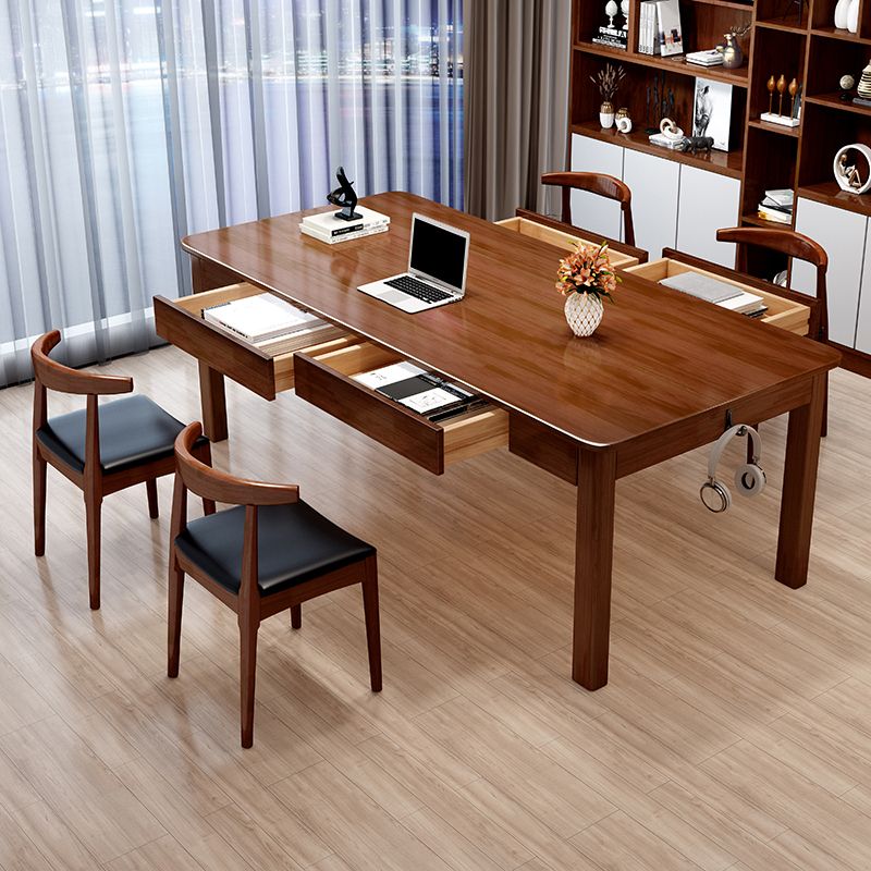 Modern 4 Legs Office Desk Home Wooden Rectangle Writing Desk