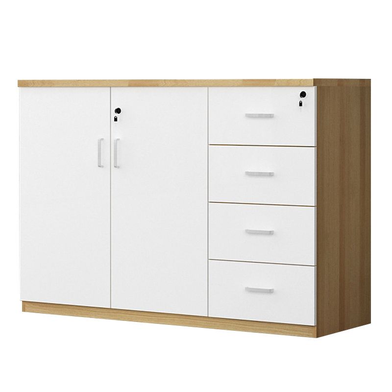 Locking Drawers File Cabinet Wood Storage Shelves Modern Lateral File Cabinet for Office