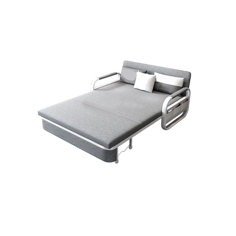 Contemporary Daybed Fabric Gray Storage No Theme Mattress Metal Kids Bed