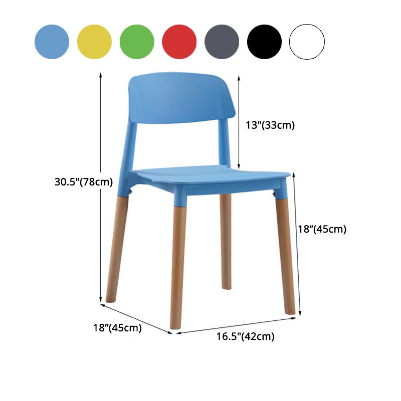 Wood Scandinavian Kitchen Dining Room Chair Open Back Side Chair