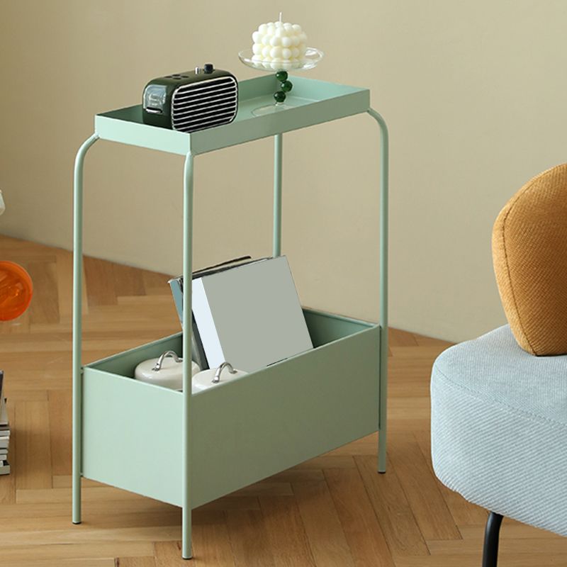 Modern Open Storage Nightstand Metal Shelf Included 26 Inch H Night Table with Legs