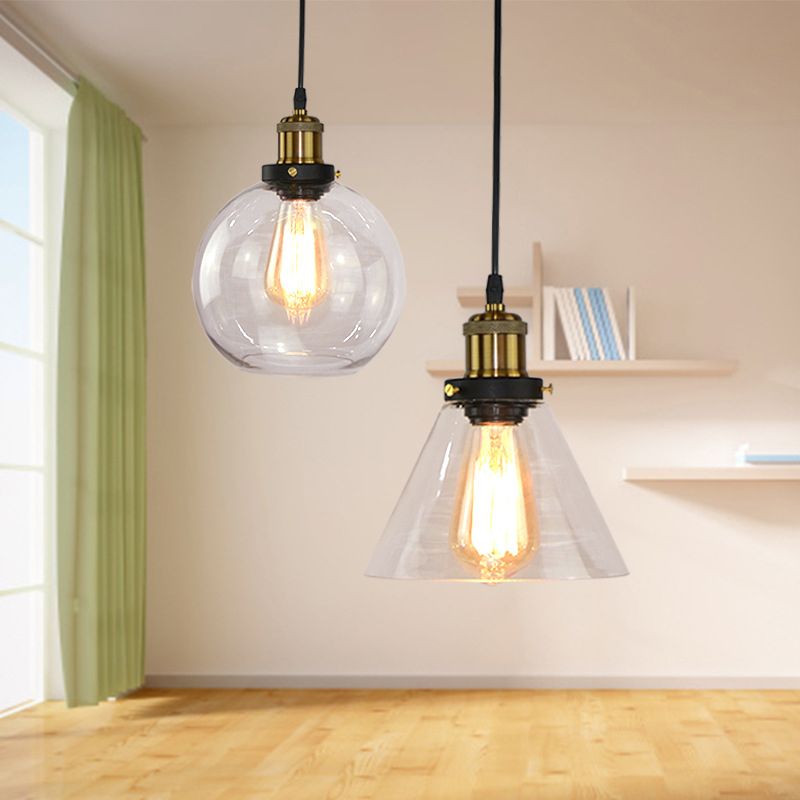 1-Light Geometric Pendant Ceiling Lights Modern Glass Pendant Light Fitting