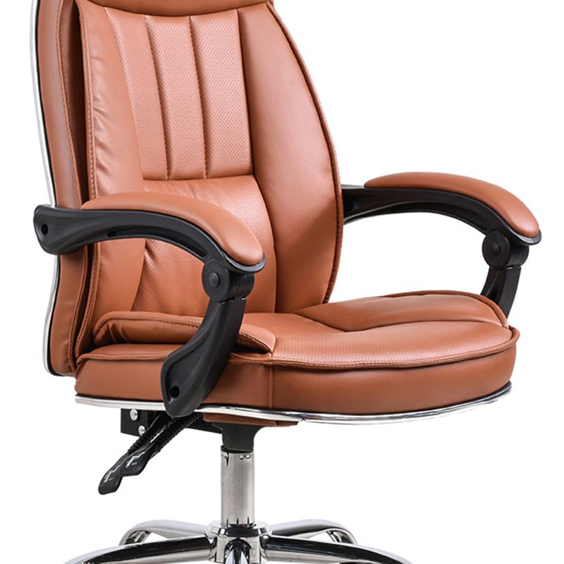 Modern Pillow Included Chair High-Back Leather Desk Chair with Wheels