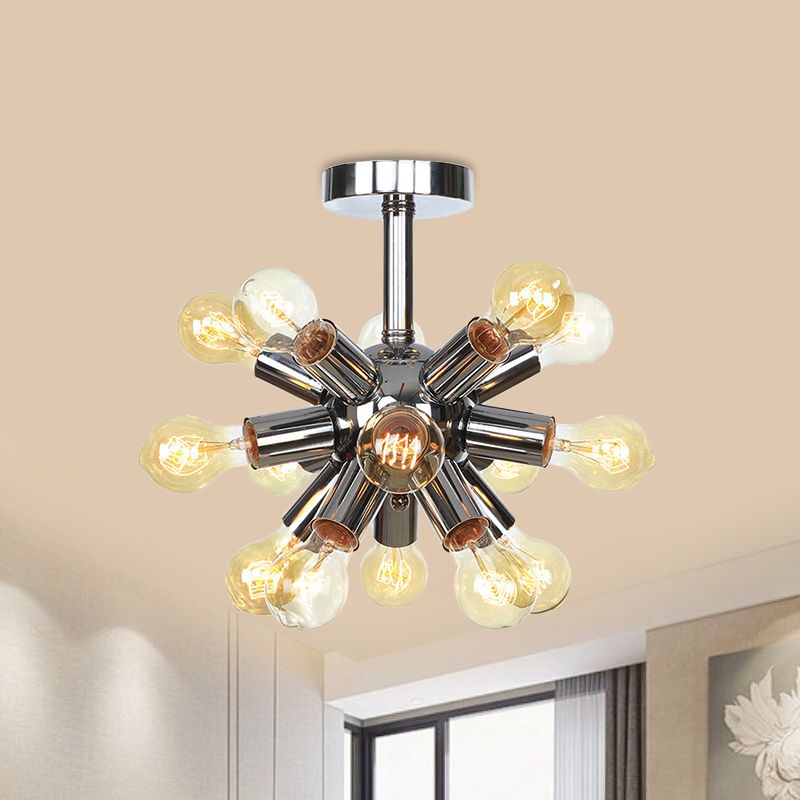 Chroom/Goud Sputnik Semi Flush Mount Vintage Ijzer 6/9/12 Lampjes Restaurant Flush Plafond Lamp Fixture