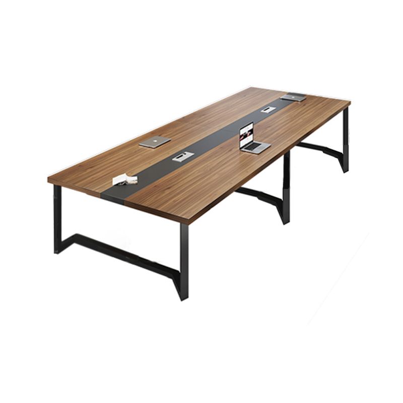 Contemporary Style Meeting Desk Brown Office Desk for Office and Meeting Room