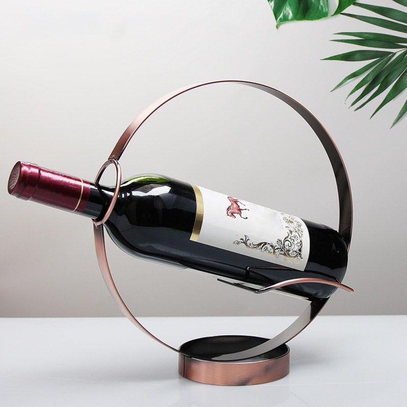 Modern Simple Metal Wine Rack Circle Shape Wine Bottle Rack for Kitchen