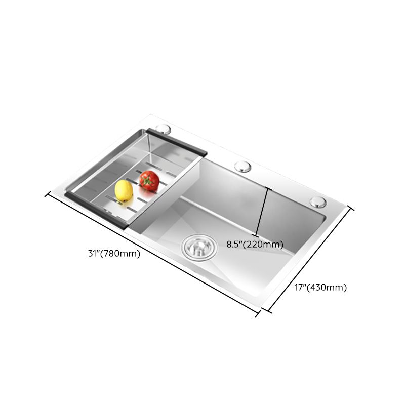 Modern Style Kitchen Sink Overflow Hole Design Drop-In Kitchen Sink with Soundproofing