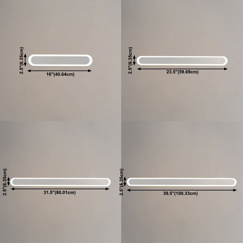 Contemporary Wall Sconce Straight LED Wall Light with Metal for Bedroom