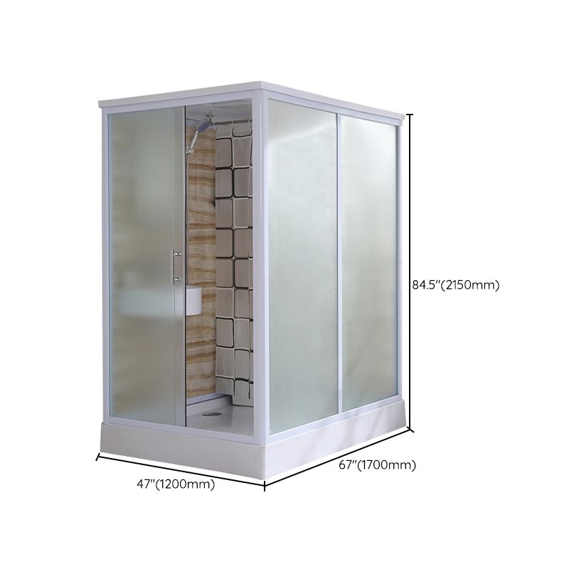 Modern Frosted Shower Stall Rectangle Tempered Shower Stall for Bathroom