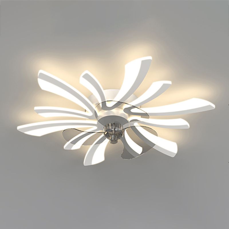 Floral Ceiling Fan Light Modern Style LED Metal Ceiling Light Fixture