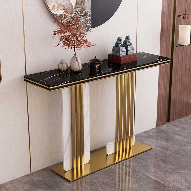 13.8" W Console Table Glam Slate Stain Resistant Rectangle End Table